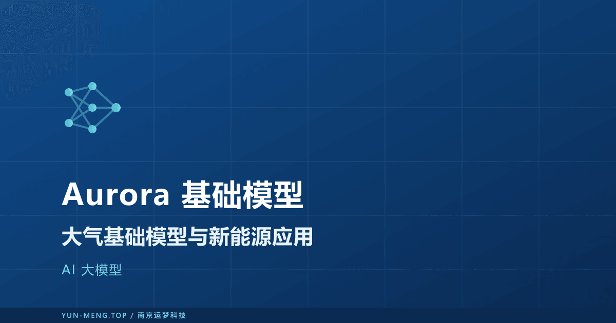 Aurora 解读：大气基础模型与新能源气象应用 封面