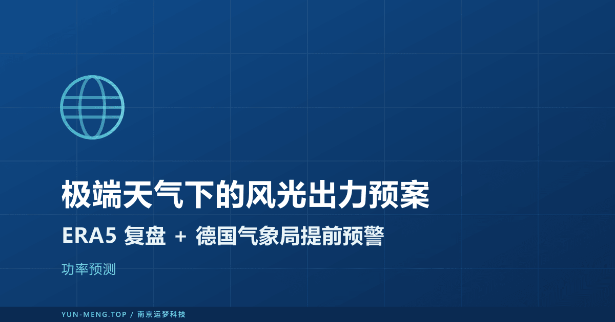极端天气下的风光出力冲击与运行预案：ERA5 复盘 + 德国气象局预警实战 封面