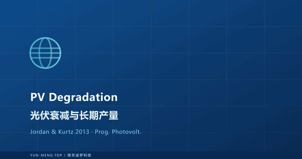 光伏组件衰减率与长期发电量 — Jordan & Kurtz 2013 分析综述 封面