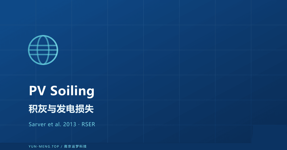 光伏积灰（Soiling）损失 — Sarver 2013 综述与气象关联 封面